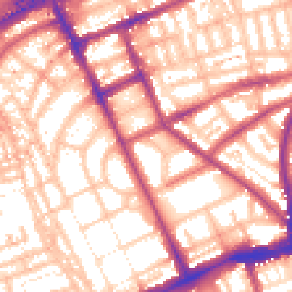 Daytime road noise heatmap for W11 2NA
