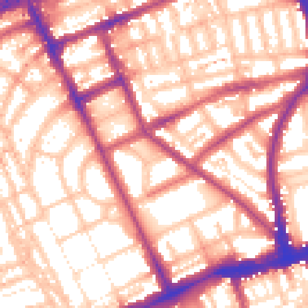 Daytime road noise heatmap for W11 2ND