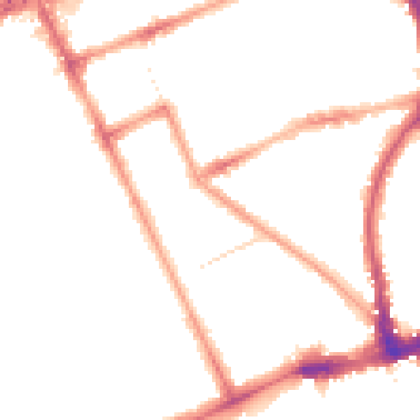 Night-time road noise heatmap for W11 2ND