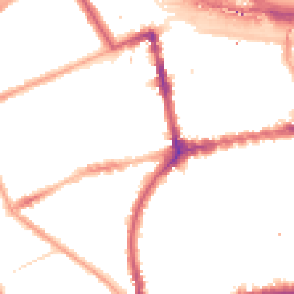 Night-time road noise heatmap for W11 2QL