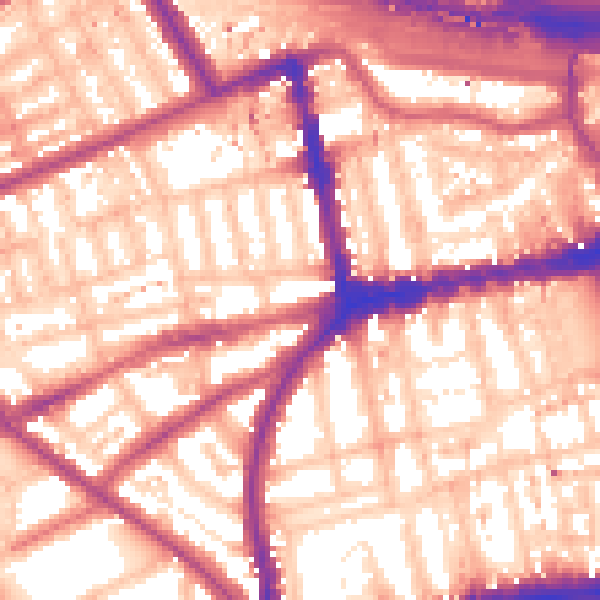 Daytime road noise heatmap for W11 2RR