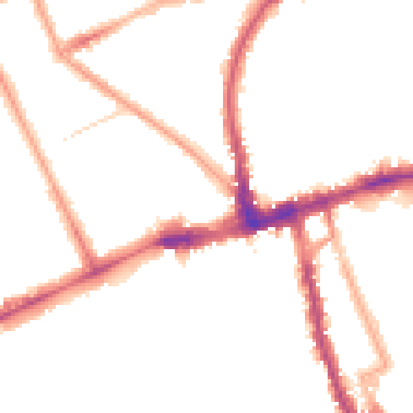 Night-time road noise heatmap for W11 3AE