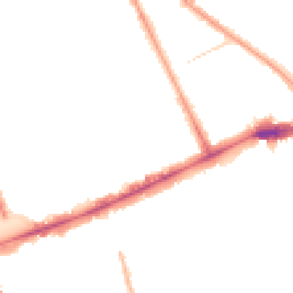 Night-time road noise heatmap for W11 3AL