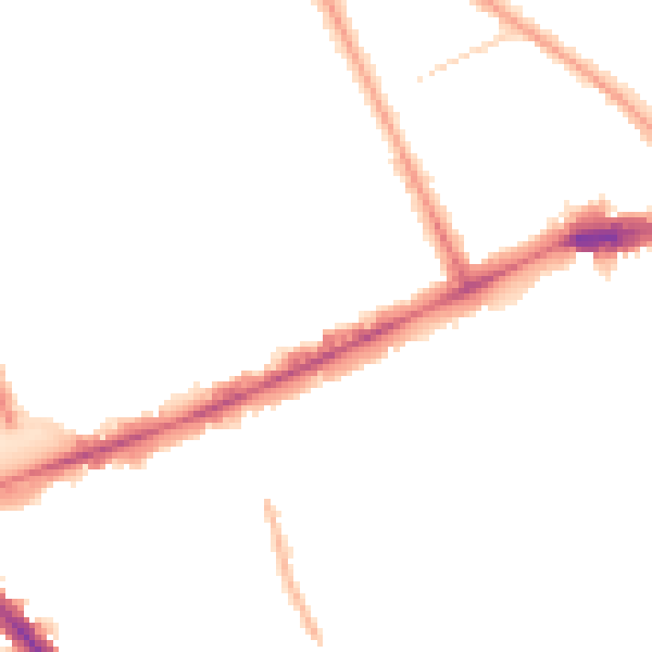 Night-time road noise heatmap for W11 3AP