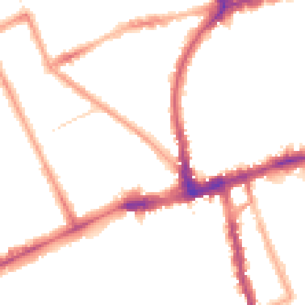 Night-time road noise heatmap for W11 3BY