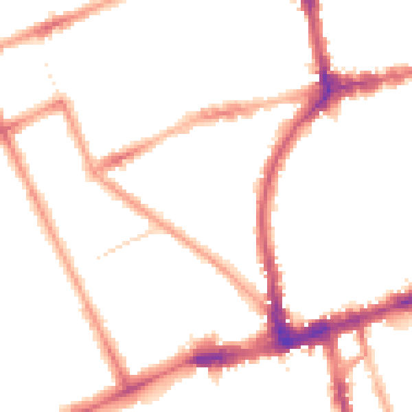 Night-time road noise heatmap for W11 3DX