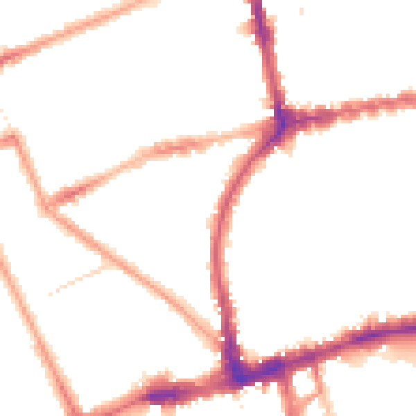 Night-time road noise heatmap for W11 3EB