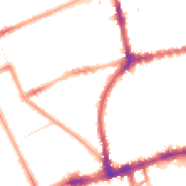 Night-time road noise heatmap for W11 3ED