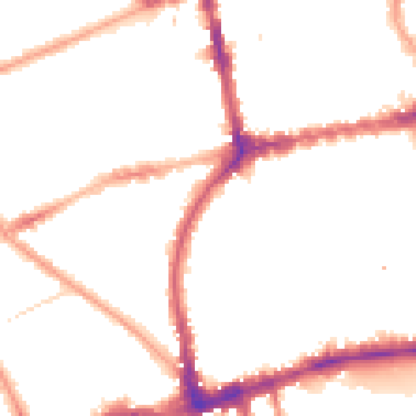Night-time road noise heatmap for W11 3EW
