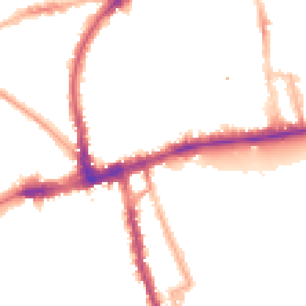 Night-time road noise heatmap for W11 3JE
