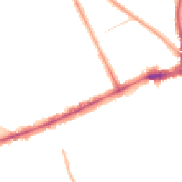 Night-time road noise heatmap for W11 3LP