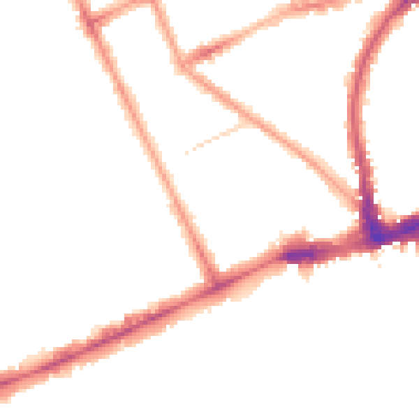 Night-time road noise heatmap for W11 3LX