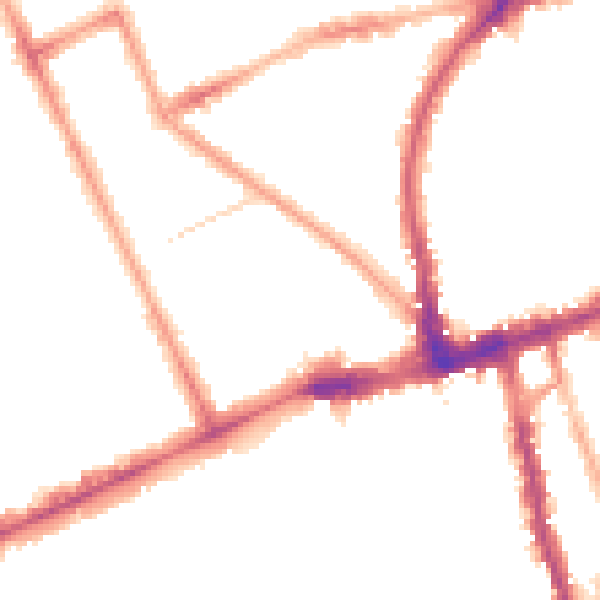 Night-time road noise heatmap for W11 3NL