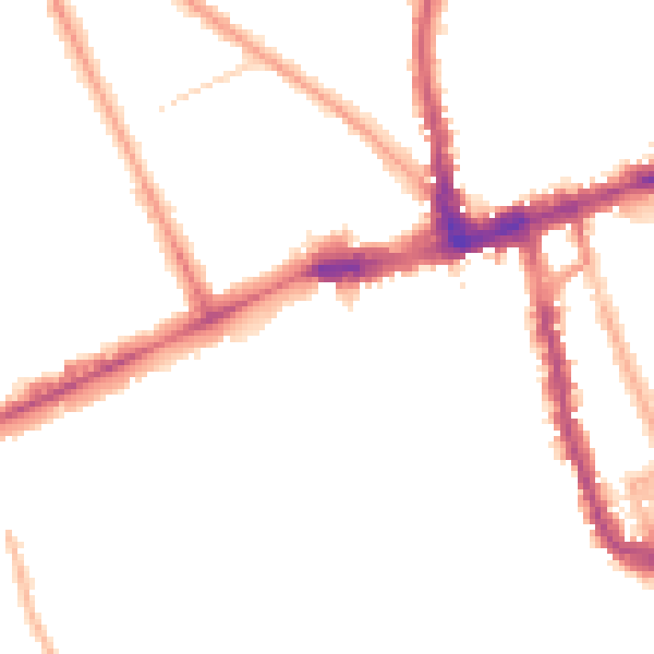 Night-time road noise heatmap for W11 3RJ