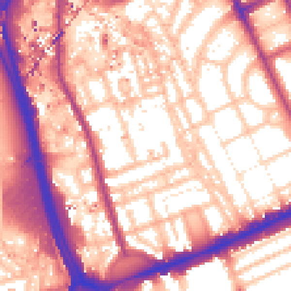 Daytime road noise heatmap for W11 4BA