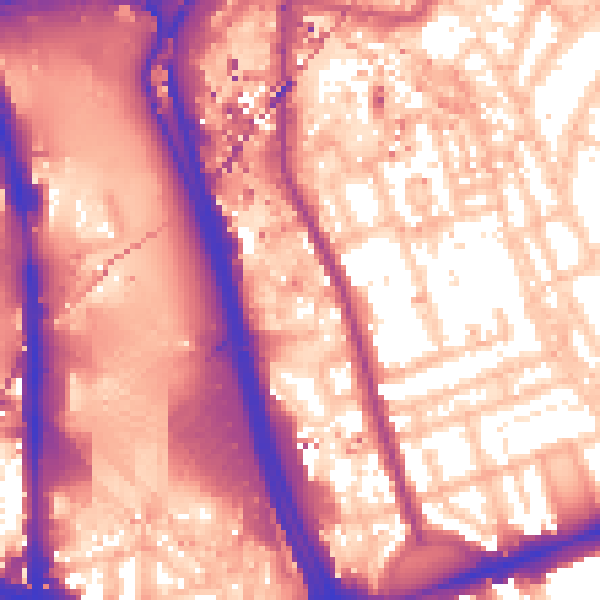 Daytime road noise heatmap for W11 4BE