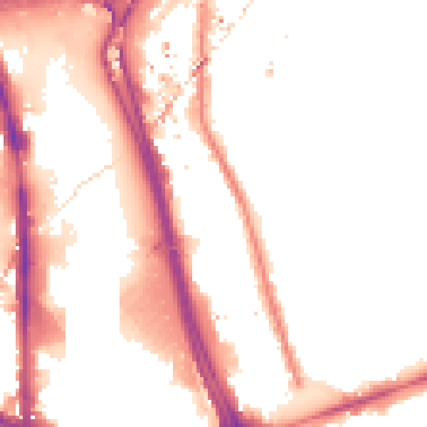 Night-time road noise heatmap for W11 4BE