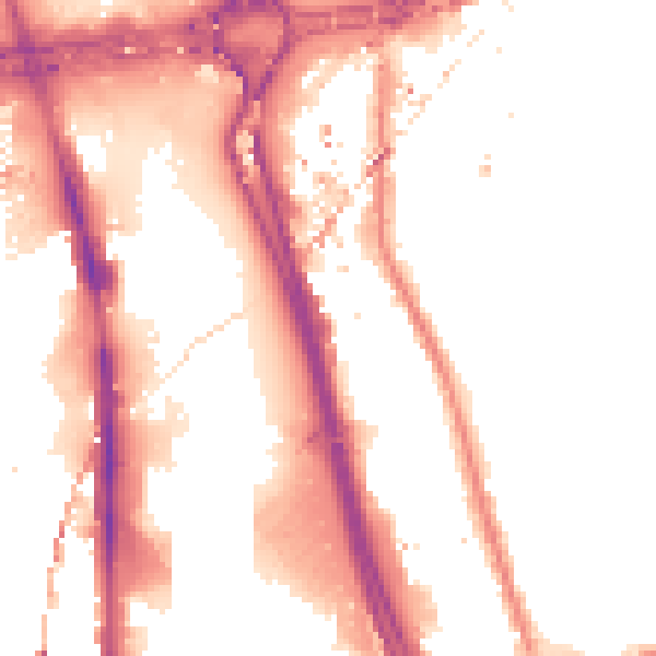 Night-time road noise heatmap for W11 4EX