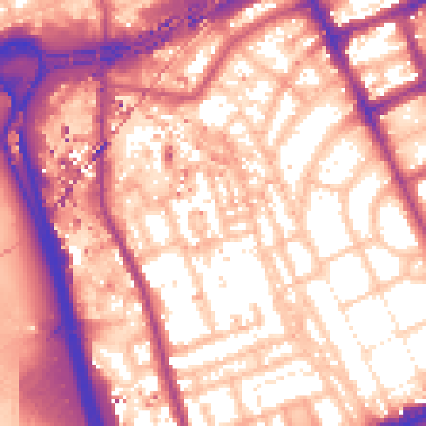 Daytime road noise heatmap for W11 4HG