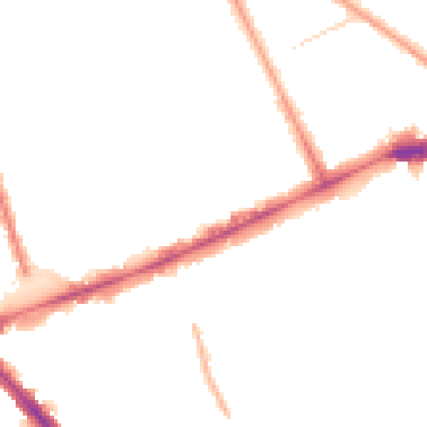 Night-time road noise heatmap for W11 4JA