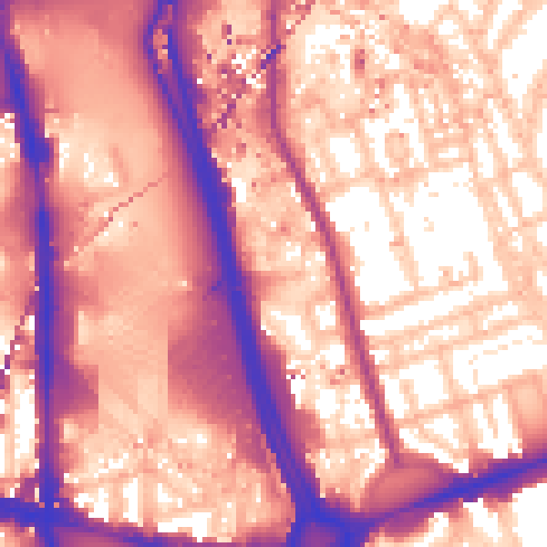Daytime road noise heatmap for W11 4JU