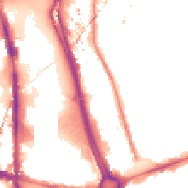 Night-time road noise heatmap for W11 4JU
