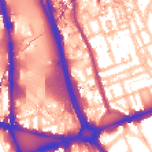 Daytime road noise heatmap for W11 4JX