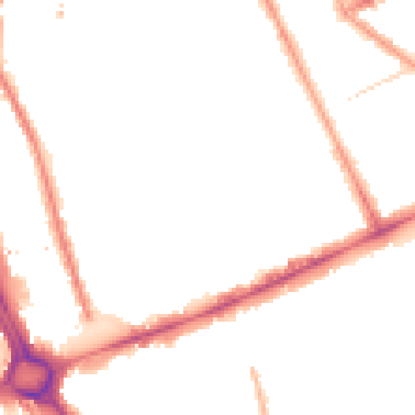 Night-time road noise heatmap for W11 4LY