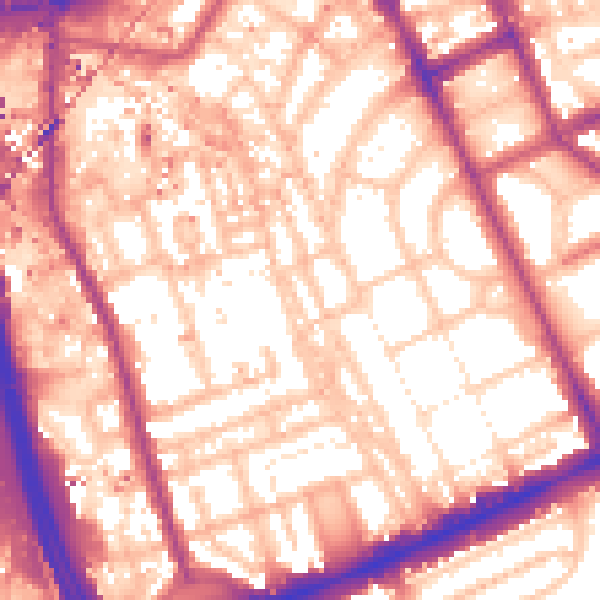 Daytime road noise heatmap for W11 4NN