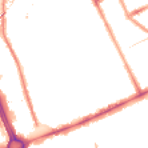 Night-time road noise heatmap for W11 4PE