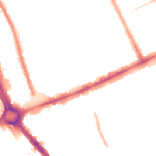 Night-time road noise heatmap for W11 4PX