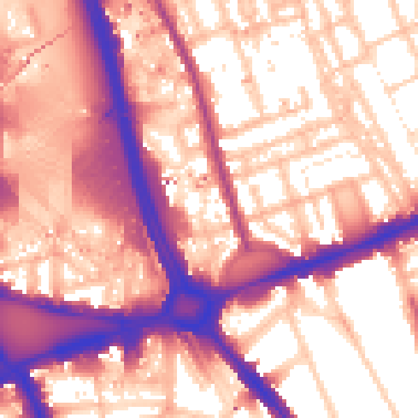 Daytime road noise heatmap for W11 4QN
