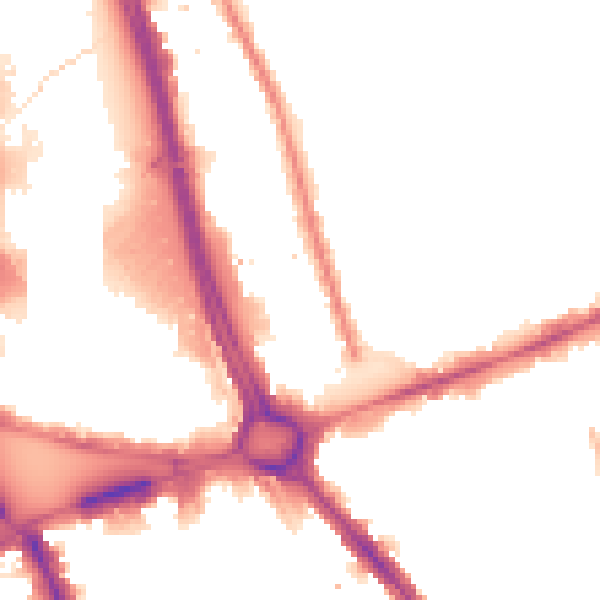 Night-time road noise heatmap for W11 4QN