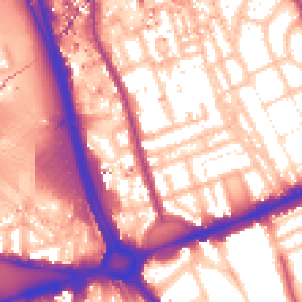 Daytime road noise heatmap for W11 4RL