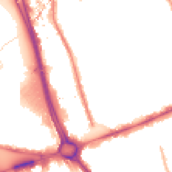 Night-time road noise heatmap for W11 4RL