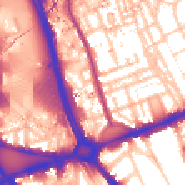 Daytime road noise heatmap for W11 4SX