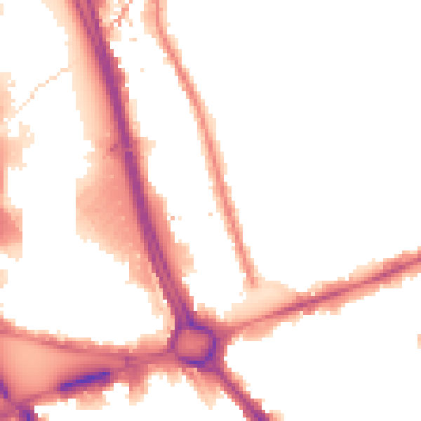 Night-time road noise heatmap for W11 4SX