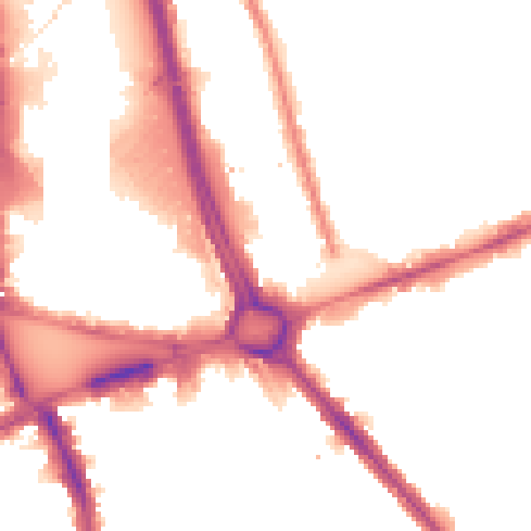 Night-time road noise heatmap for W11 4TS