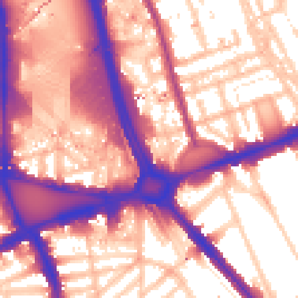 Daytime road noise heatmap for W11 4TZ