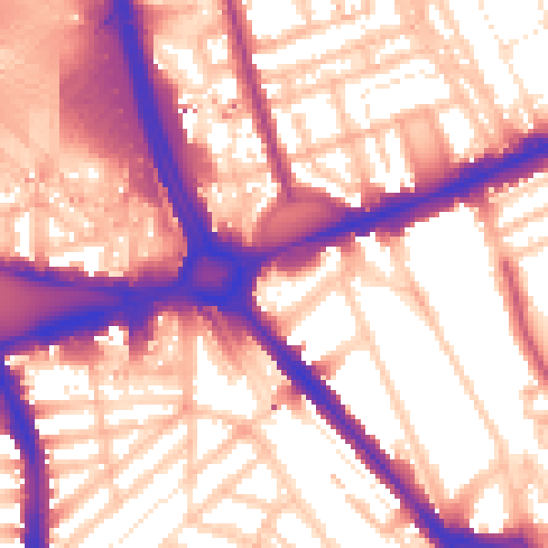 Daytime road noise heatmap for W11 4XU
