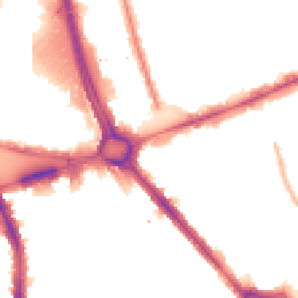 Night-time road noise heatmap for W11 4XU