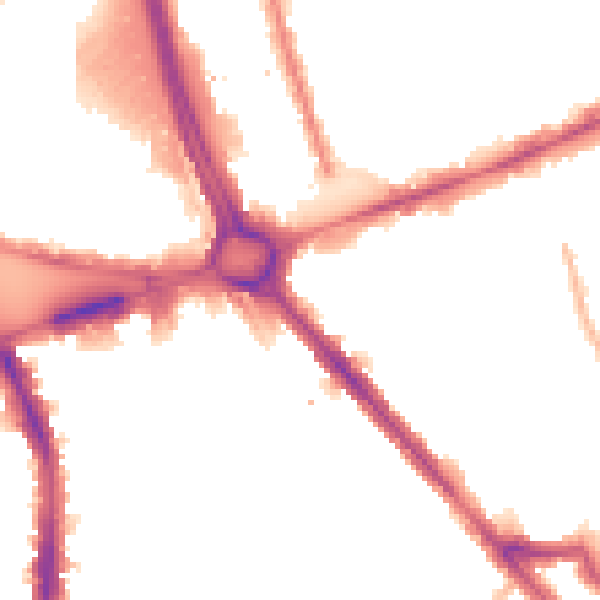 Night-time road noise heatmap for W11 4XX
