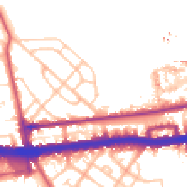 Daytime road noise heatmap for W12 0AR