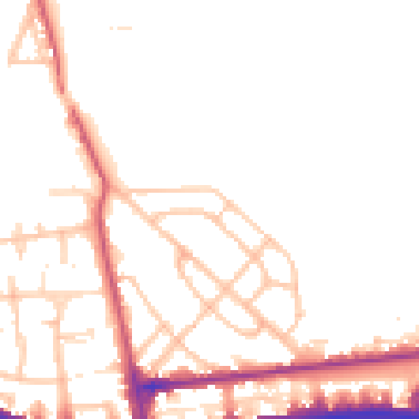 Daytime road noise heatmap for W12 0AS