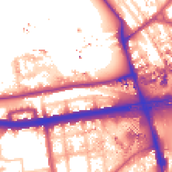 Daytime road noise heatmap for W12 0DB