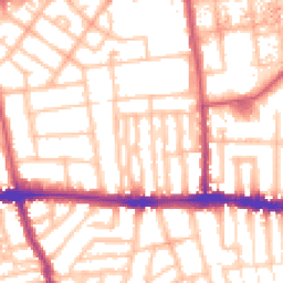 Daytime road noise heatmap for W12 0FB