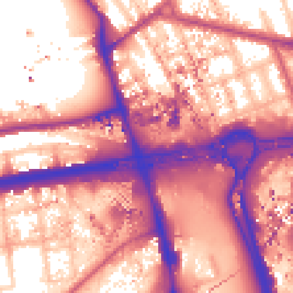 Daytime road noise heatmap for W12 0FE