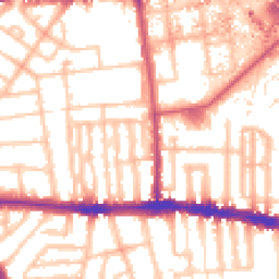 Daytime road noise heatmap for W12 0JG