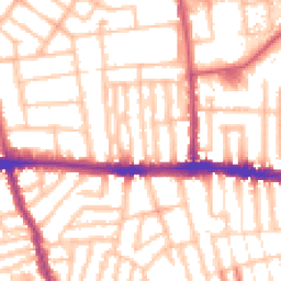 Daytime road noise heatmap for W12 0JU