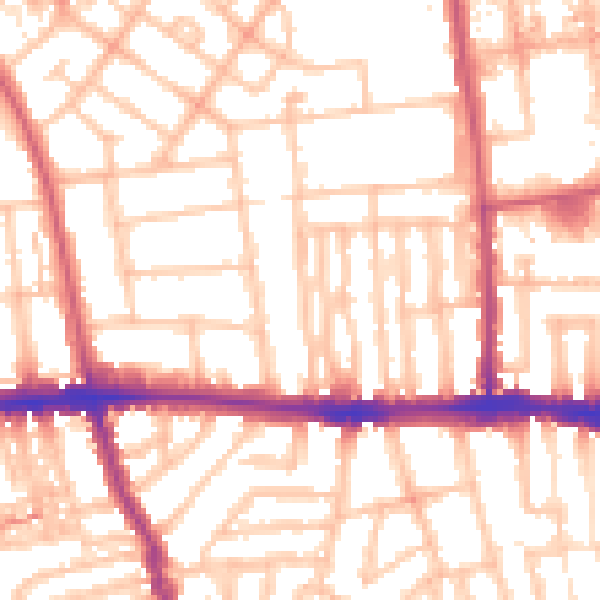 Daytime road noise heatmap for W12 0PH